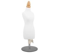 DIYEAH Miniature Dressmaker Model 1/4 Scale Silver Base with Wooden Cover - Tailoring Classroom Mannequin for Sewing Pattern Draping and Craft Class Dress Form