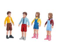 DIYEAH Miniature People Figurines Set of 4, Realistic Boy and Girl Scale Models, Solid Decorative Figures for Model Train Layouts, Micro Landscape Scene Accessories for Hobbyists