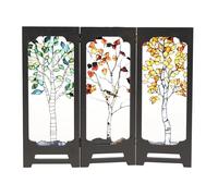 DIYEAH Miniature Table Screen: Traditional Chinese Folding Divider - Feng Shui Room Ornament - Acrylic Small Desktop Partition for Office Dorm Studio Decor