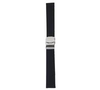 DIYEAH Mm Waterproof Silicone Watch Band Strap with Sturdy Silicone and Stainless Steel Deployment Clasp Buckle, Adjustable Replacement Strap for Sports and Diver's Watches