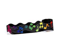DIYEAH Music Themed Classroom Border Sticker Roll 16.4Ft X 3In Self-Adhesive Musical Notes Trim for Bulletin Board Chalkboard Decoration at School and Home