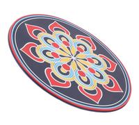 DIYEAH Musical Meditation Sound Bowl Pad Mandala Print Large Navy Blue Pvc Cushion Religious Tibetan Singing Bowl Mat for Sound Therapy and Mindfulness Practice