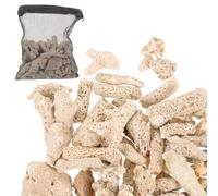 DIYEAH Natural Coral for Aquarium Filter Media Freshwater Fish Tanks | Reusable Beige Coral Media, Random Shape Pieces, Helps Water Filtration and Impurity Breakdown