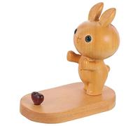 DIYEAH Natural Rabbit Phone Stand Cute Animal Shape Mobile Holder for Desk Stable Base Hands Viewing for Home Office Dorm Room Decor