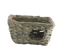 DIYEAH Natural Reed Grass Woven Pet House for Rabbits Hamsters Guinea Pigs Safe Edible Nest with Stable Design Indoor Outdoor Use Small Animal Hideaway and Play Shelter Random Color