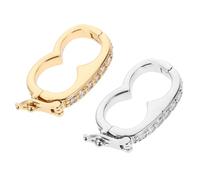 DIYEAH Necklace Shortener Clip 2Pcs Bead Buckle Jewelry Connector Mini Pearl Clasp with Secure Lock for DIY Jewelry Making