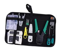 DIYEAH Network Tool Kit for Network Maintenance and Telephone Includes Tool Bag 12-in-1 with Cable Tester and Pliers for Ethernet Cable Crimping and Testing Made of Sturdy Pp and Metal