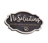 DIYEAH No Soliciting Door Sign Plaque No Knocking Warning Sign Do Not Knock for Front Door Home Office Stylish Decorative