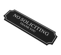 DIYEAH No Soliciting Sign Acrylic Door Sign Black Lightweight Practical Design Decorative No Soliciting Thank Decor Yard for Office and Home