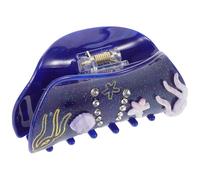 DIYEAH Ocean Blue Acrylic Hair Claw Clip Large Jaw Clamp for Women and Semi-circle Octopus Design Suitable for Thin and Thick Hair