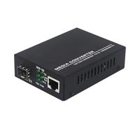 DIYEAH Optic Adaptation Gigabit 10/100/1000m with Auto to Media Fiber Converter and Non-blocking Wire-speed Forwarding, 1000base-sx Multi-mode Sfp Rj45 Ethernet Converter, Black Iron