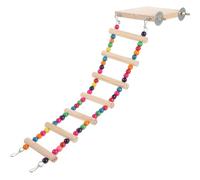 DIYEAH Parakeet Bird Climbing Ladder with Seven-section Wooden Steps, Natural Budgie Training Ladder and Perch Platform for Cage and Interactive Play