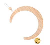 DIYEAH Parakeet Wood Swing Parrot Swing Wooden Moon Shape Bite-resisting Bird 12.10x6.68x0.59in Easily Fitted into The Cage Small Pets Bird
