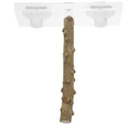 DIYEAH Parrot Perch Stand with Suction Cup Portable Natural Pepper Wood Bird Claw Grinding Stick for Cage and Travel Bird