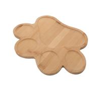 DIYEAH Paw Shaped Wooden Serving Tray Divided Sections for Snacks and Preserving Flavour, Cute Natural Texture Look Decorative Tray for Family Gatherings and 29.5x20x1.4cm