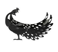 DIYEAH Peacock Shaped Metal Toilet Paper Holder Stand with Stable Structure Creative Animal Roll Paper Storage Rack for Bathroom Kitchen Living Matte Black Decorative Tissue Organizer