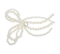 DIYEAH Pearl Bow Shoe Charms Elegant White Bowknot Decorations for Shoes Bags and Keychains Versatile DIY Craft Accessories Sturdy Fade Resistant Pearl Flower Bows for Jewelry Making
