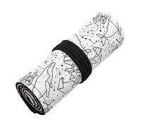 DIYEAH Pencil Roll for Artists 72 Slot Canvas Pencil Wrap Bag Roll up for Students