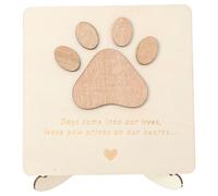 DIYEAH Pet Memorial Sympathy Card for Dog Loss, Wooden Remembrance Keepsake Plaque with Paw Print, Condolence Card for Women Experiencing Pet Passing Away