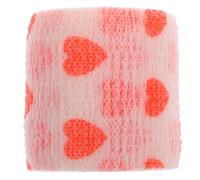 DIYEAH Pet Self-adherent Dog Paw Bandage Wrap 5cm X 4.5m White Heart Print Elastic Non-woven Tape for Wound Protection and Outdoor Injury Care