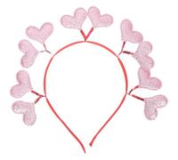 DIYEAH Pink Heart-shaped Headband for Valentine's Day Hair Decoration with Excellent Elasticity, Cute Felt Cloth Hair Accessory for Parties and Festivals