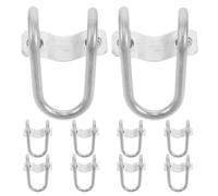 DIYEAH Pipe with Connector Cross Vertical Clamp 10pcs U-Shaped Fixing Pipe Clip Double Screw Bolts Structure for Farm Greenhouse Frame Suitable for Shade Canopy