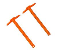 DIYEAH Plastic Double Scale T Shape Measuring Ruler 30Cm 2Pcs for Design and Construction Work, Orange Yellow, Suitable for Architecture Students and Engineers