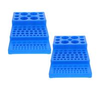 DIYEAH Plastic Test Tube Holder Rack Blue Pp Material 2pcs with 92 Slots for Tubes 5.8-29.5mm Safe and Stable Multi-size for Chemistry and Biomedicine