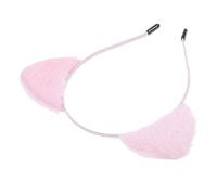 DIYEAH Plush Pink Cat Headband with Fuzzy Cat Ears Comfortable Material and Moderate Elasticity for Home Skincare and Makeup Application for Women
