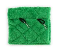 DIYEAH Plush Snuggle Hammock Hanging Bed for Parrots and Birds with Heat Preservation and Portable Design, Made of Soft Lint Material in Green Colour, Suitable for Winter and Shed Use