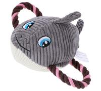 DIYEAH Plush Squeaky Shark Dog for Small to Medium Dogs, Puppy Teething Chew Sound, Interactive Dental Molar for Puppy Teeth Cleaning and Play