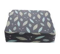 DIYEAH Polyester Booster Seat Cushion for High Chair Dining Seat Pad with Back Straps for Years Old Compact and Chair Lift Cushion in Grey Leaf Pattern