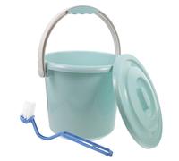 DIYEAH Portable 8l Blue Urinal Pot with Lid for Adults, and Elderly - Portable Plastic Bedpan Urine Bottle with Brush, Suitable for Bedroom, Travel, and Pregnancy Use