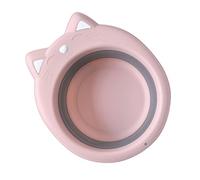 DIYEAH Portable Cat-Shaped Folding Washbasin Cute Cartoon Design Space-Saving Multifunctional Pink Wash Tub for Material for Showers and Gifts