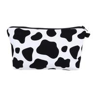 DIYEAH Portable Cow Pattern Toiletry Pouch Made of Wear-Resistant Polyester with Simple and Elegant Design, Cosmetic Storage Bag for Home and Business Travel