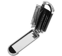 DIYEAH Portable Foldable Comb with Mirror, Small Travel Hair Brush for Women, Silver Compact Hairbrush for On-the-go Styling