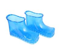 DIYEAH Portable Footbath Soak Shoes for Adults, 18cm High Plastic Foot Spa Boots, Blue Size 45, Home Foot Soaking Tub for Relaxation and Pedicure