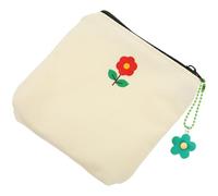 DIYEAH Portable Lightweight Canvas or Pendant Design Can and Zipper Bag Coin Chain Mini Cash Practical Storage be Hung Simple and Fashionable White Pouch Random Color for Suitcase