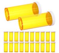 DIYEAH Portable Medicine Holder with Easy to Open Lid and High-Precision Empty Design Pp Mini Medicine Bottles 25pcs Yellow for Travel Bag or Backpacks, Suitable for Adults and Elderly