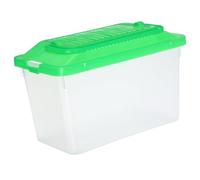 DIYEAH Portable Medium Plastic Turtle and Hamster Transport Box with Handle, Reptile Carrier for Travel and Small Pet Storage, Green Aquarium Fish Tank for Outdoor Use