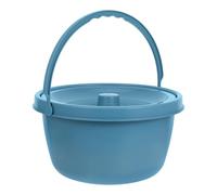 DIYEAH Portable Plastic Chamber Pot Toilet Seat with Lid and Handle, Removable Commode Bucket for Elderly, Pregnant Women, Disabled Adults - Blue Bedside Urinal Potty Chair with Liners