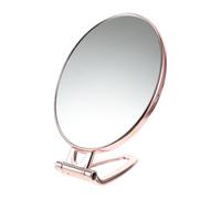 DIYEAH Portable Rose Gold Oval Folding Handheld Makeup Mirror Double-sided 3x Magnifying Compact Vanity Mirror for Travel and Personal Beauty Use