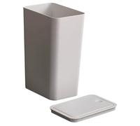 DIYEAH Press Type Trash Can with Lid Space-saving Narrow Garbage Bin for Bathroom Kitchen Office Modern Square Plastic Wastebasket for Small Rooms and Tight Spaces