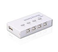 DIYEAH Printer Sharing USB 2.0: Connect and Easily Share Wired Printers Among Computers, USB Sharer for Adapter Connectivity, for Business Study Setup, Print Cable Not Provided, 4 Port,Silver