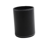 DIYEAH Pu Leather round Pen Holder for Desk Black Office Home | Sturdy Structure, Lightweight Build, Simple Style for Adults and Children, One-piece Container