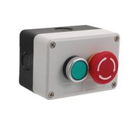 DIYEAH Push Button Switch Control Box Start and Stop Rotary Button with 2-hole Design, Impact Resistant Plastic Housing Dustproof and Waterproof for Industrial Emergency Switch