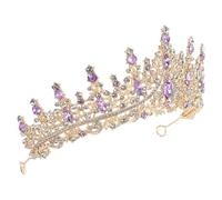 DIYEAH Queen Headband Princess Headpieces Zinc Alloy Rhinestones Sturdy Secure Fit European Baroque Style for Bride Women Mother's Day Music Festivals