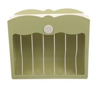 DIYEAH Rabbit Feeder Metal Frame Rack with Lid, Green Hay Rack for Bunny and Guinea Pig Cage, Anti-waste Grass Holder for Small Animal Feeding and Cage Accessories