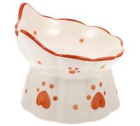 DIYEAH Raised Cat Food Bowls Cat Neck Protection Bowl Ceramic Anti-Skid for Home Daily Use