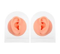 DIYEAH Realistic Silicone Ear Model Kit Acrylic Display Stand for Piercing Practice and Jewelry Display, Easy to Wash Surface, Versatile Usage, Suitable for Practicing Earring Techniques